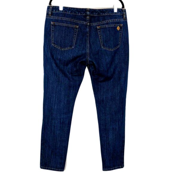 Women's Michael Kors Izzy Skinny Dark Blue Denim Jeans Size 12 - Picture 2 of 8